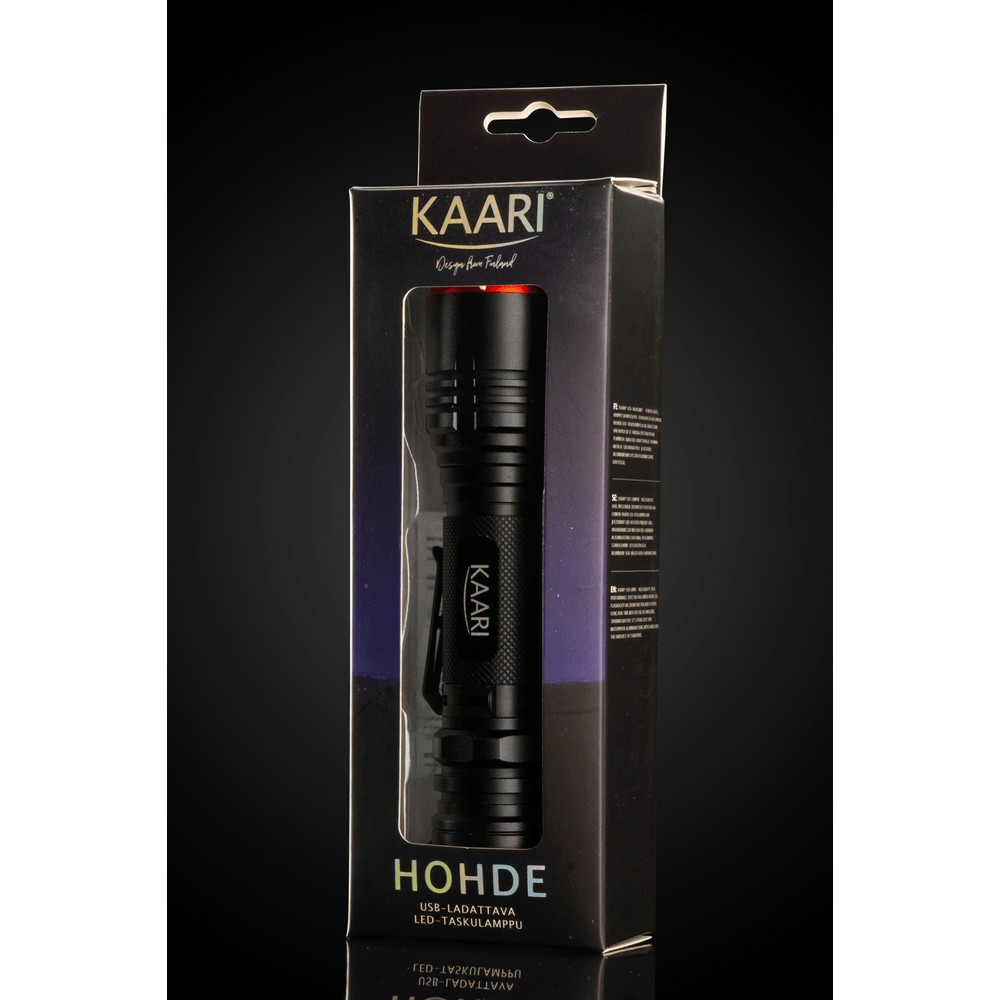 LED-taskuvalaisin KAARI HOHDE 600 XM-L2 U3 + 18650 3000 mAh akku USB-ladattava